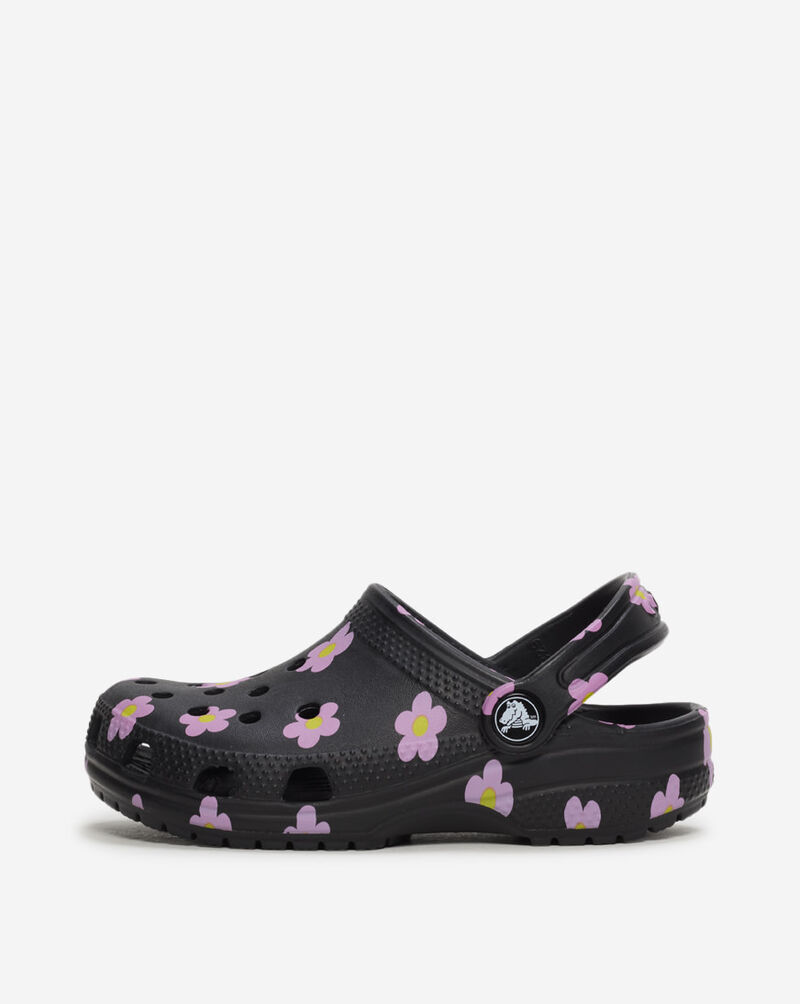 Crocs Grade School Classic Flower Clog 212670-001J Black 1
