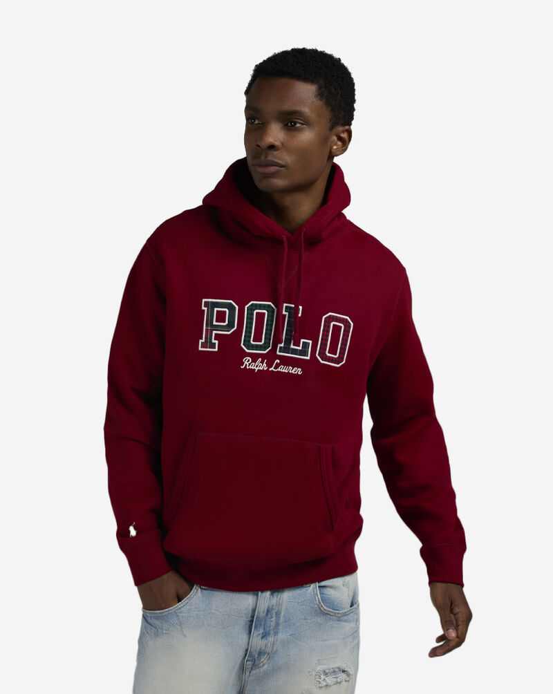 Polo Ralph Lauren The RL Fleece Plaid-Logo Hoodie 710981771005-RED Red 1