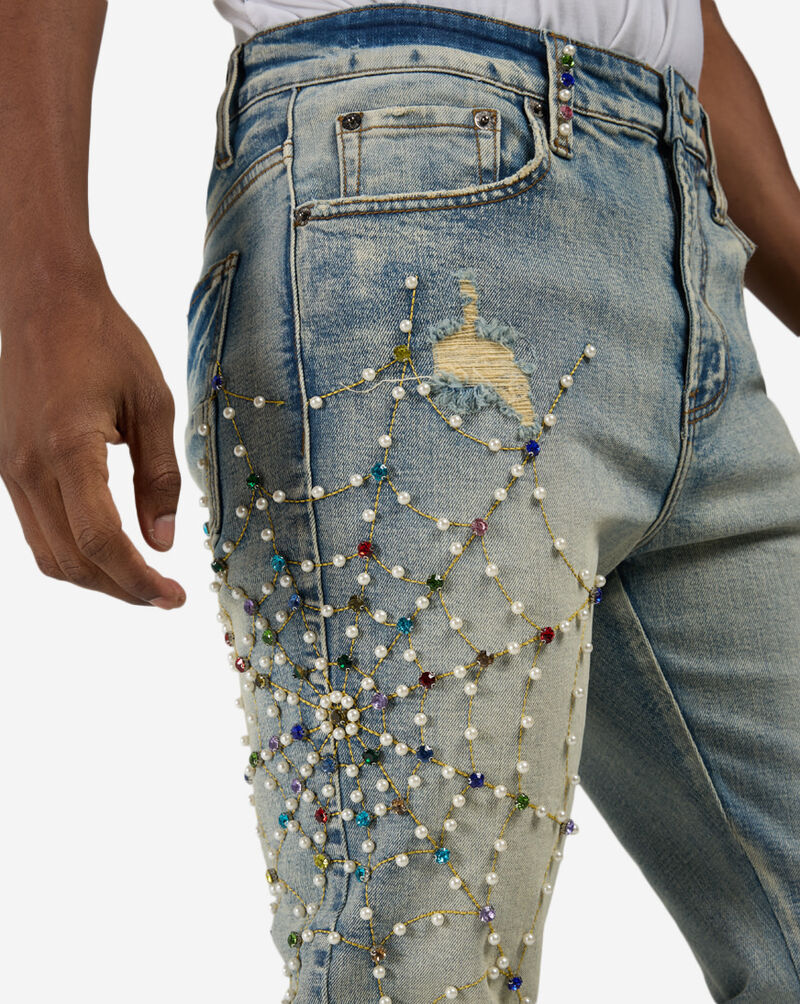 Decibel Embellished Web Jeans SSWB002-BLU Blue 3