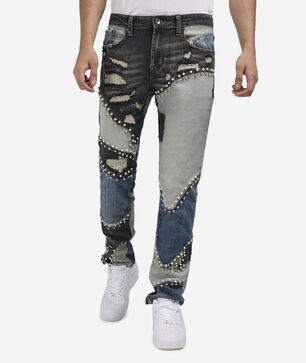 5 Pkt Patchwork Pearl Rhinestone Jean