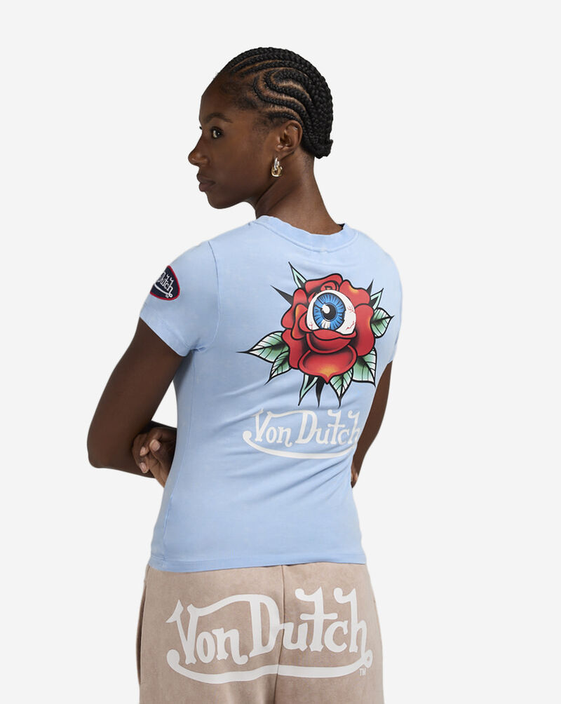 Von Dutch Eyeball Rose Graphic Tee 7VND9C4270 Blue 2