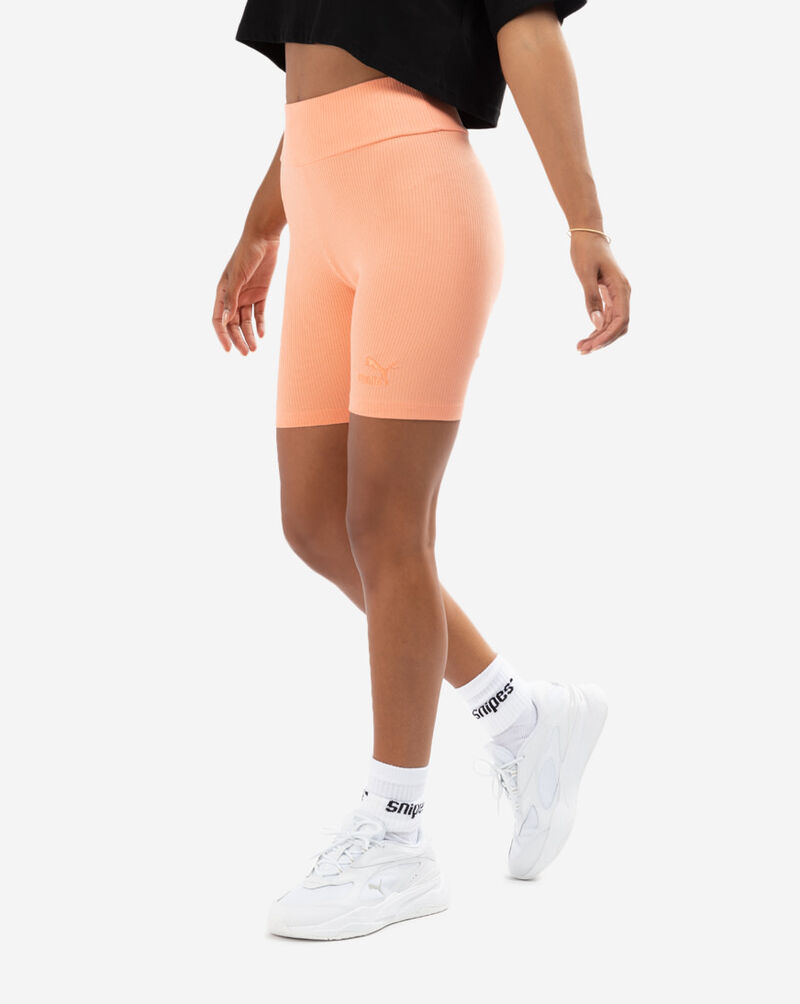 Shop PUMA Classics Ribbed Biker Shorts 53350728 pink SNIPES USA
