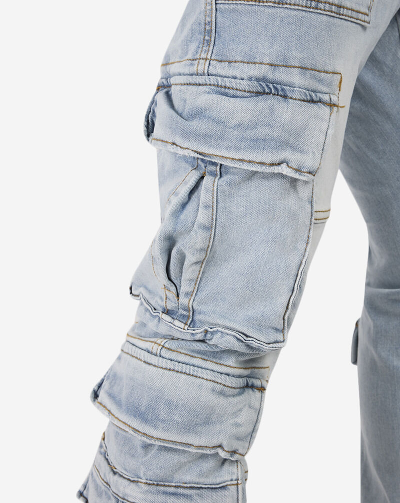 Decibel Multi Pocket Cargo Jeans DECWB438-BLU Blue 3