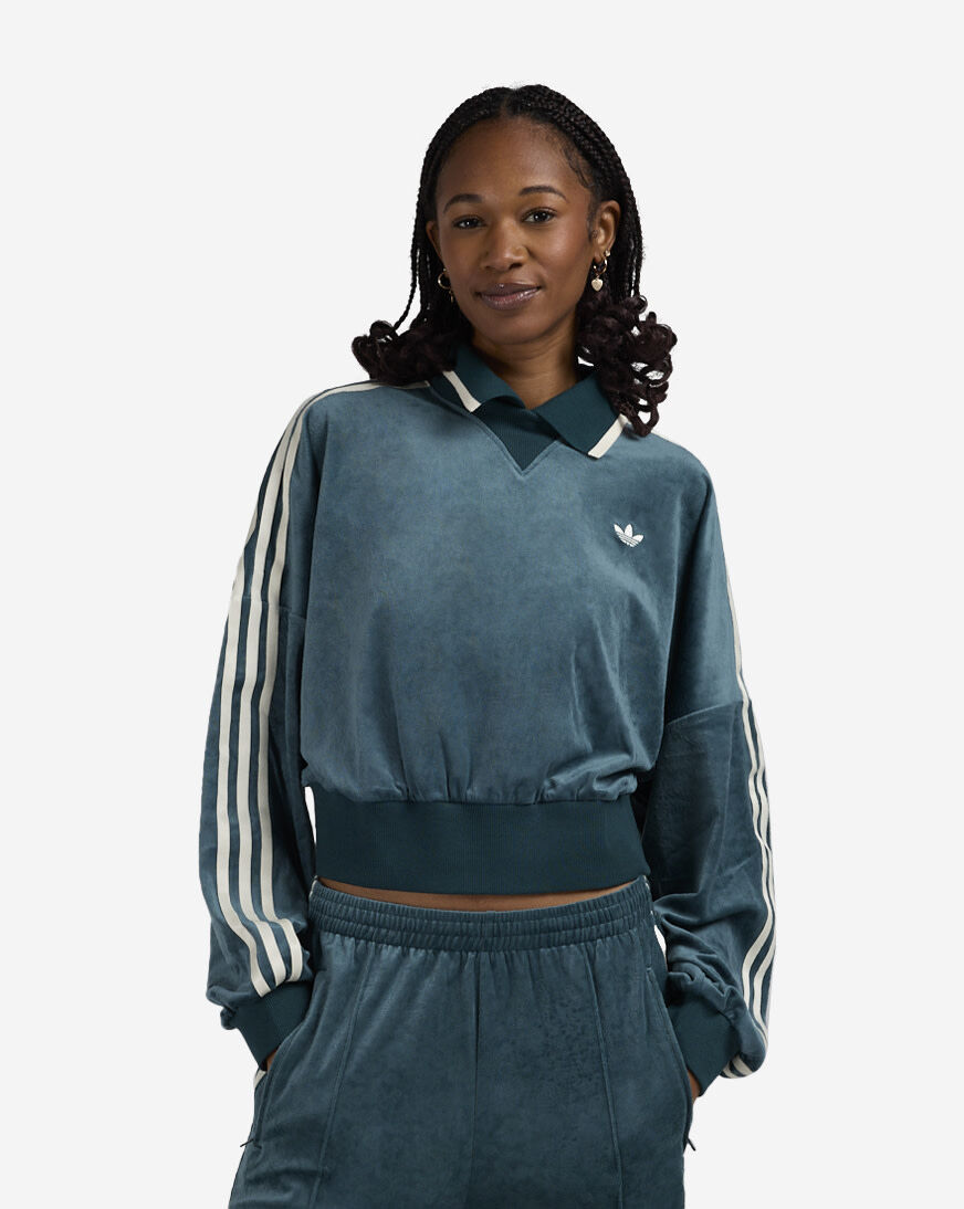 Shop adidas Liberty London Debossed Velvet Sweatshirt JW5274