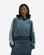 adidas Liberty London Debossed Velvet Sweatshirt JW5274-AURORAIVY Green 1