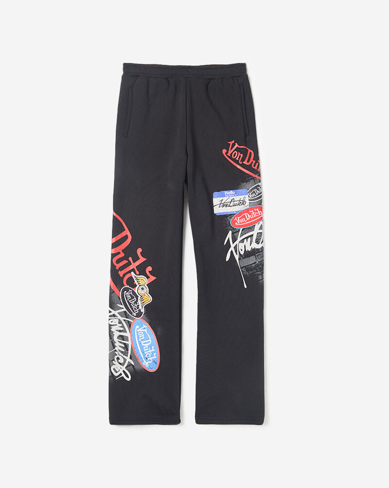 Von Dutch Kids' Airbrush Stacked Fleece Jogger Pant VND3B0493 Black 1