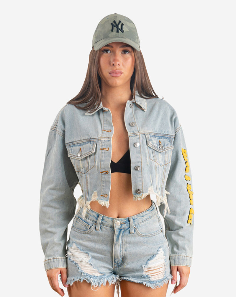 Trio Urban Yellow Smiley Denim Jacket W75-BLU Blue 1