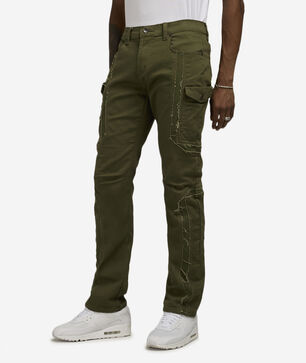 Stacked Frayed Twill Cargo