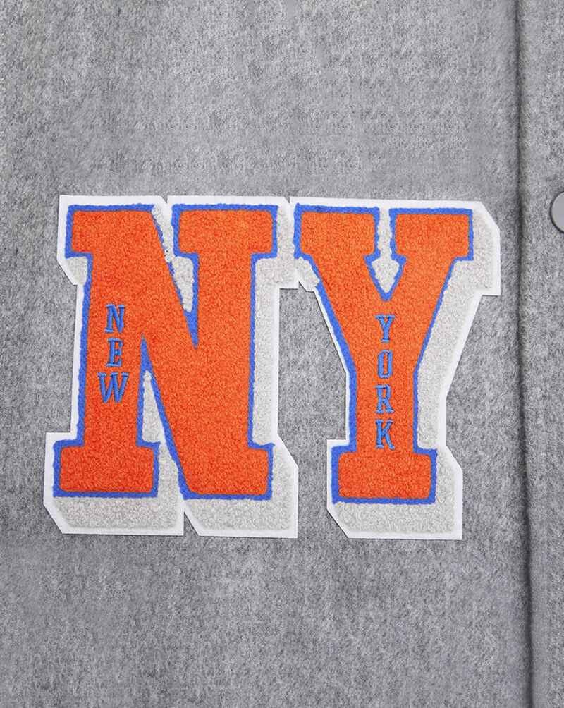PRO STANDARD New York Knicks Mash Up Rib Wool Varsity Jacket BNK6515685-HRO Grey 4