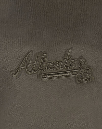 Atlanta Braves Neutral Drop Shoulder Fleece Pullover Hoodie