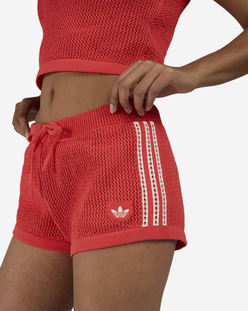 adidas Knitted Crochet Shorts KC6479 Red 3