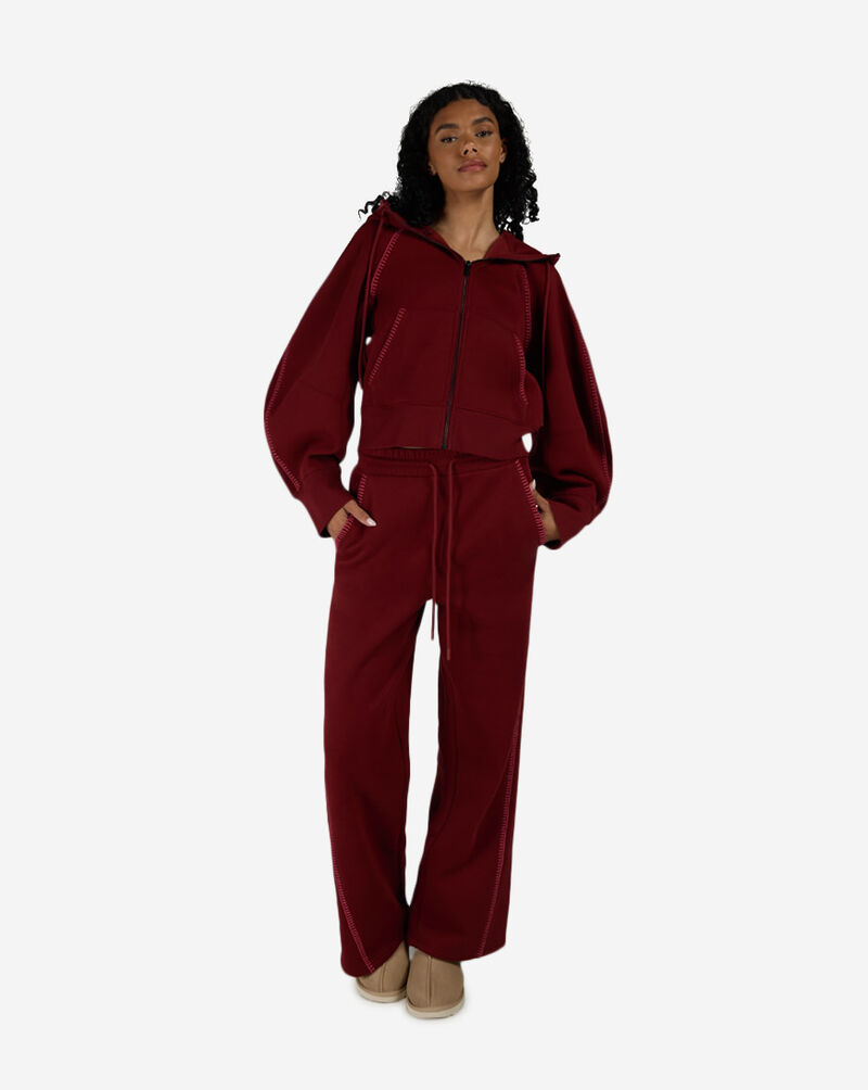 UGG Balloon Sleeve Full Zip Fleece Hoodie 1180556-CFB Red 5