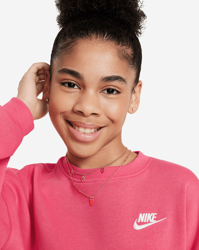 Nike Girls' Club Fleece Boxy Sweatshirt FZ9244-629 Pink 3