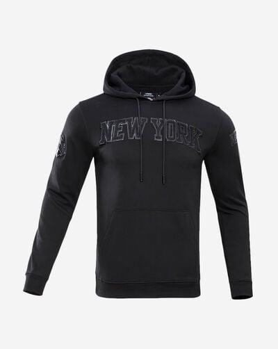 New York Knicks Triple Black Double Knit Full Zip Hoodie