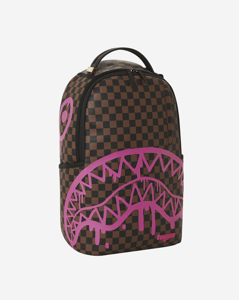 Sprayground Pink Check Drip Backpack B5077 Brown 2