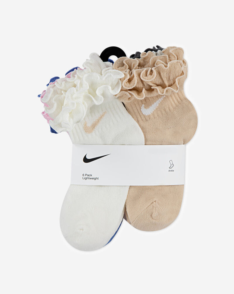 Nike Little Kids' 6PK Ruffle Ankle Socks (5-7) GN0925-782 Multi 2