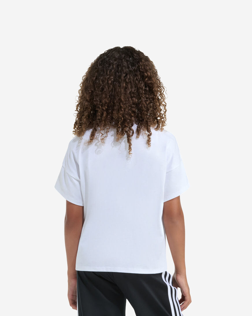 Shop adidas Kids' Silver Foil Logo Tee OA01196-WHITE white