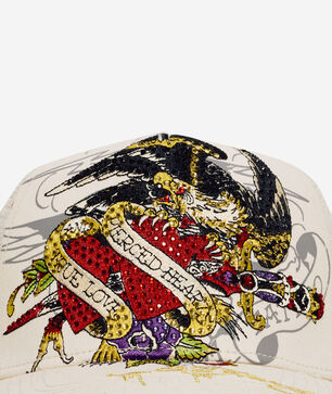 Rhinestone Pierced Eagle Trucker Hat