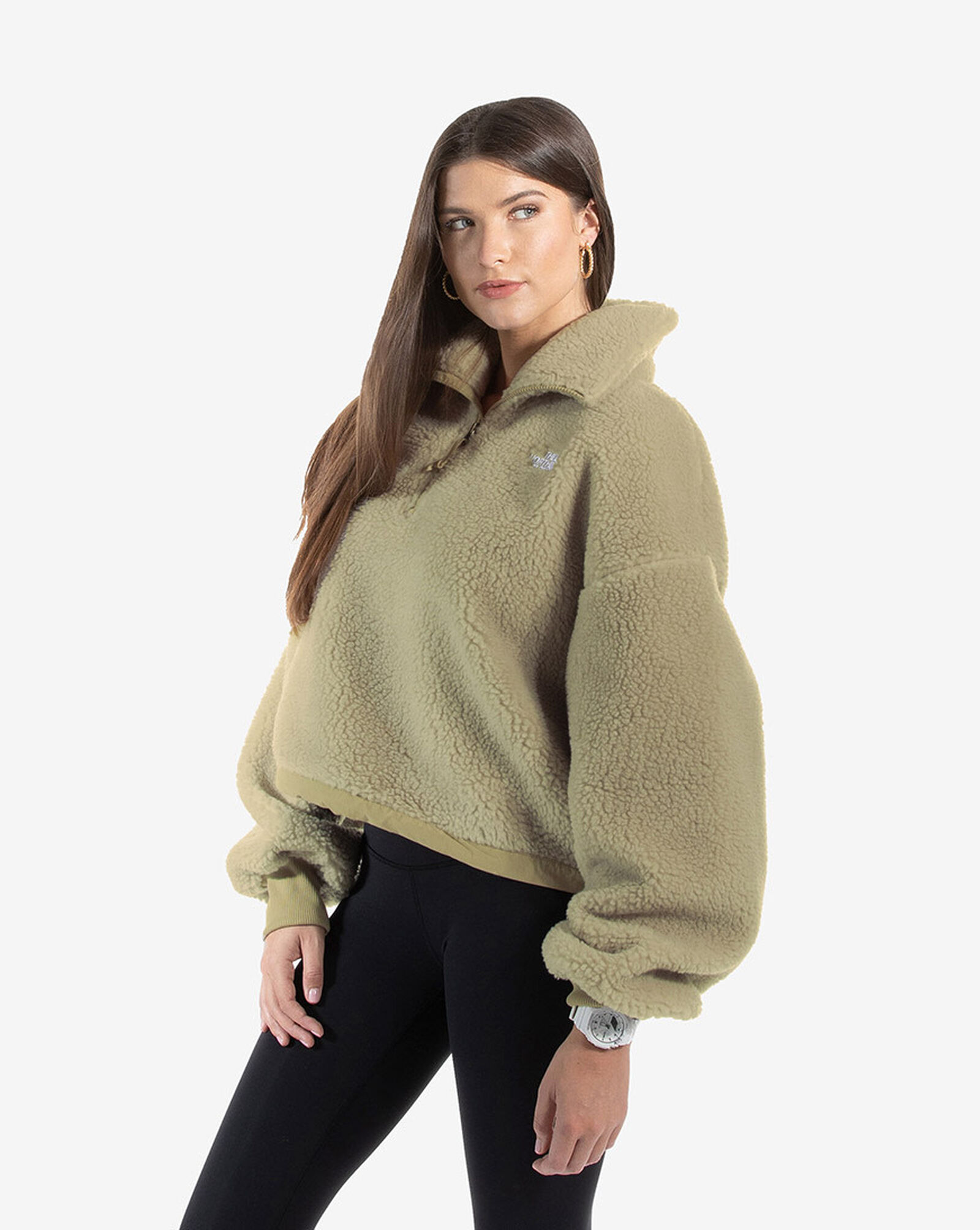 the north face platte half zip recycled fibre fleece jacket