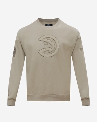 Atlanta Hawks Neutral Drop Shoulder Fleece Crewneck