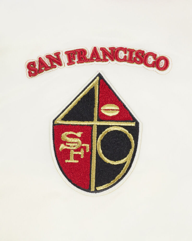 PRO STANDARD San Francisco 49Ers Retro Classic Rib Satin Jacket FS4U43619-ERD cream 4