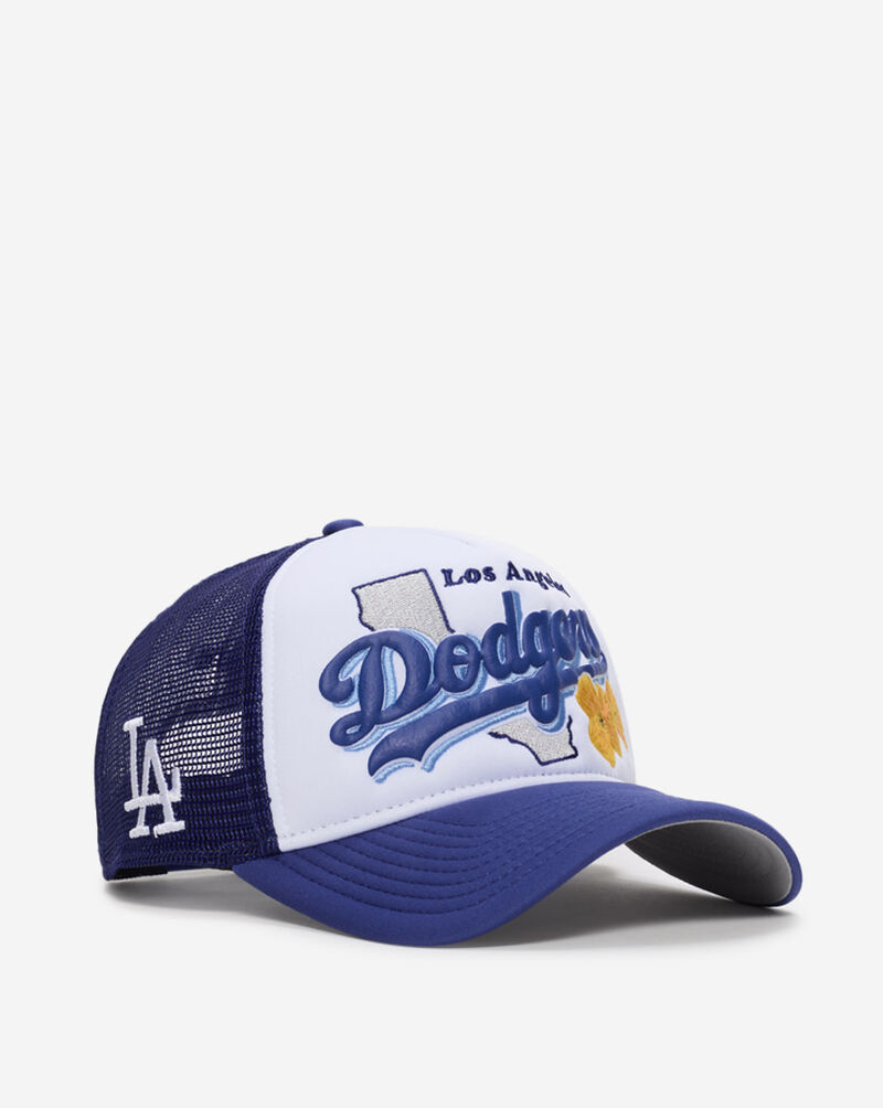 New Era 9Forty A-Frame Los Angeles Dodgers State Flower Snapback Hat 60668891 White 1