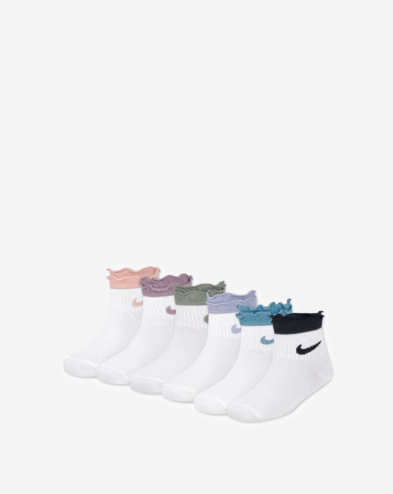 Nike Little Kids' Ruffle 6Pk Ankle Socks GN0925-AAJ Multi 1