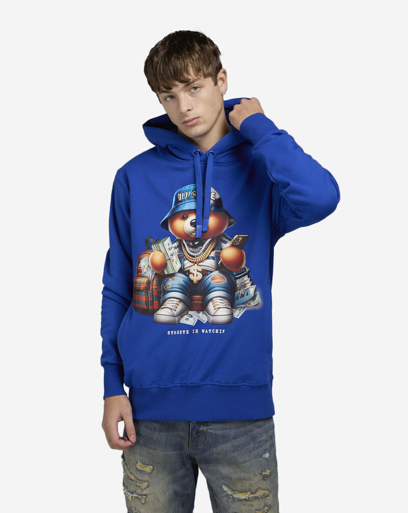 STREETZ IS WATCHIN Hustle Bear Hoodie HDSIW7010-BLU Blue 1