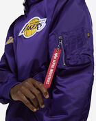 New Era Alpha Industries Historic L-2B Los Angeles Lakers Hooded Bomber Jacket 60564107 Purple 3