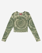 Smoke Rise Printed Long Sleeve Mesh Top RKT26S416SNZ-OIL-GREEN Green 1