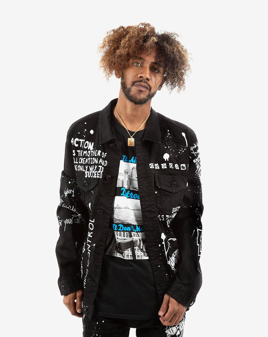 Smoke Rise Painted Denim Jacket Mens 
