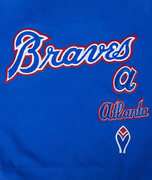 Big Girls' Atlanta Braves Retro Classic Rib Fleece Crewneck