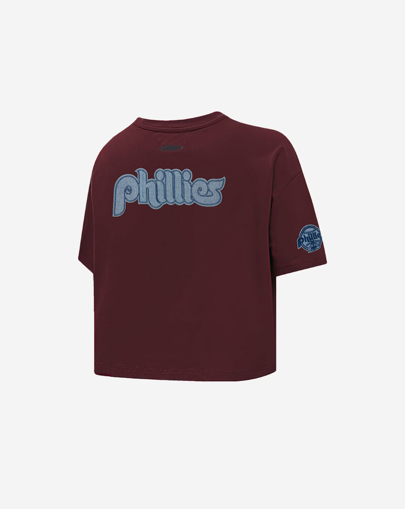 PRO STANDARD Philadelphia Phillies Varsity Blues Boxy Tee  LPHA39022-WNE Red 3