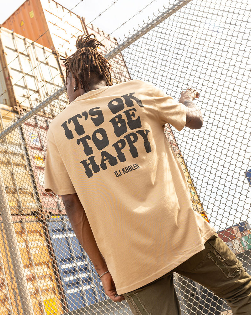 WE THE BEST Ok To Be Happy Face Tee WTB010-03738 Brown 4