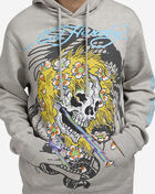 Ed Hardy Yellow Hair Skull Pullover Hoodie EHM1300-47 Grey 3