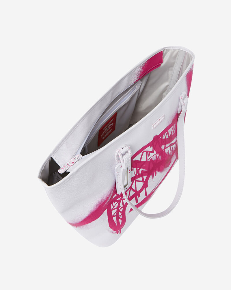 Sprayground Pink Vandal  Tote T7428 White 5