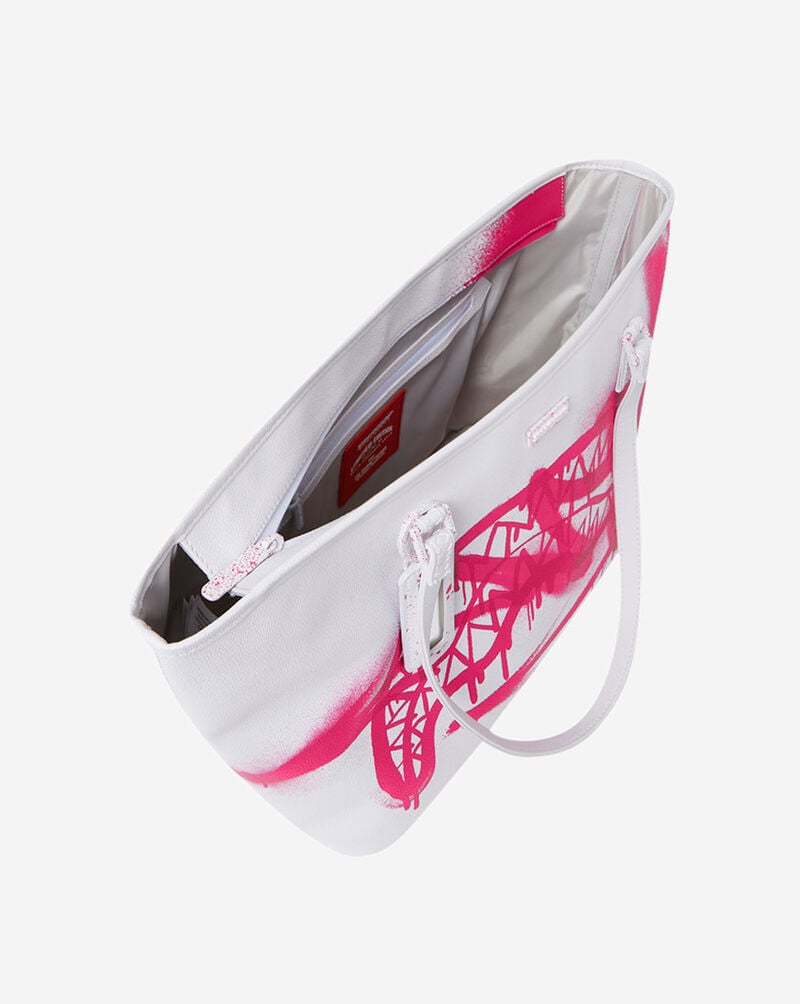 Sprayground Pink Vandal  Tote T7428 White 5