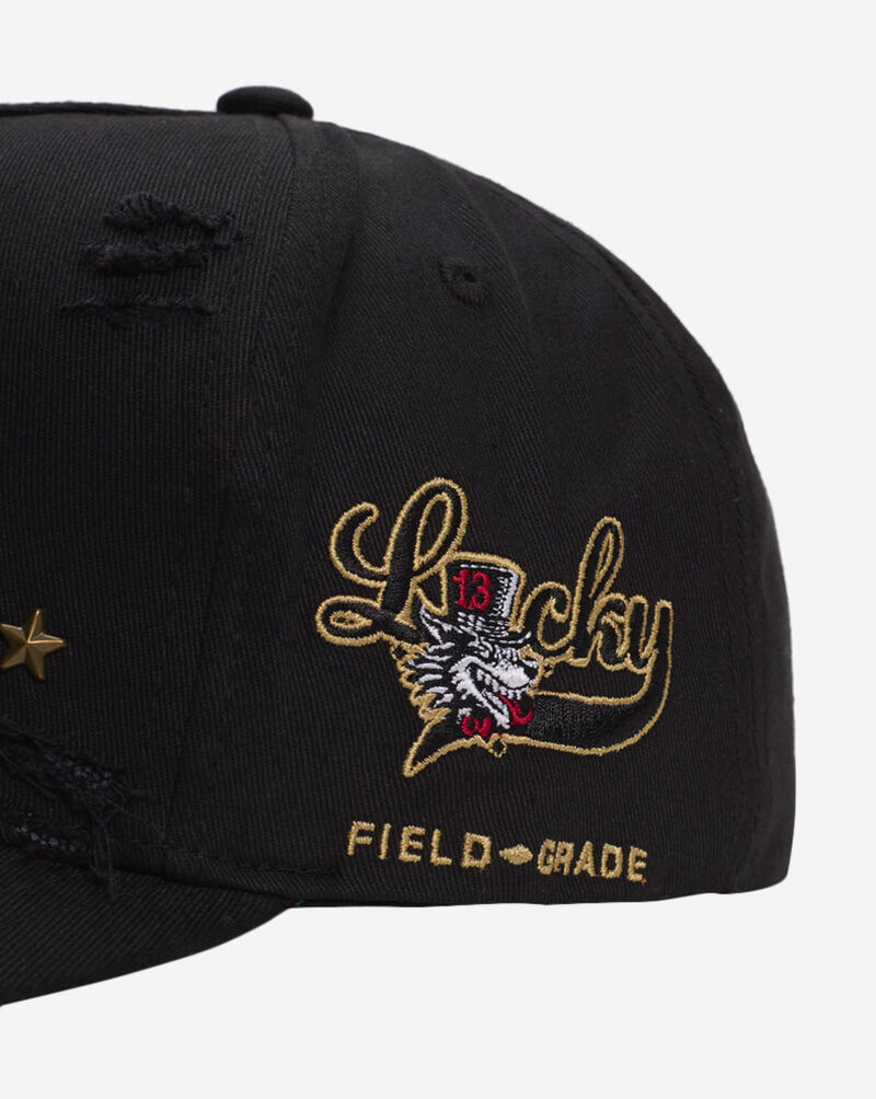 Field Grade Biker Club Twill Trucker Hat 1005445 Black 2