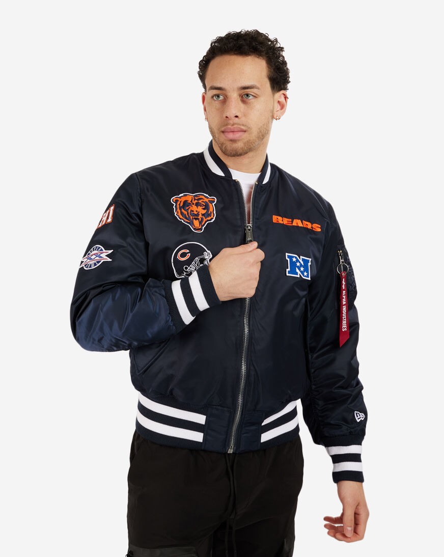 Shop New Era Chicago Bears MA-1 Bomber Jacket 13118277 blue