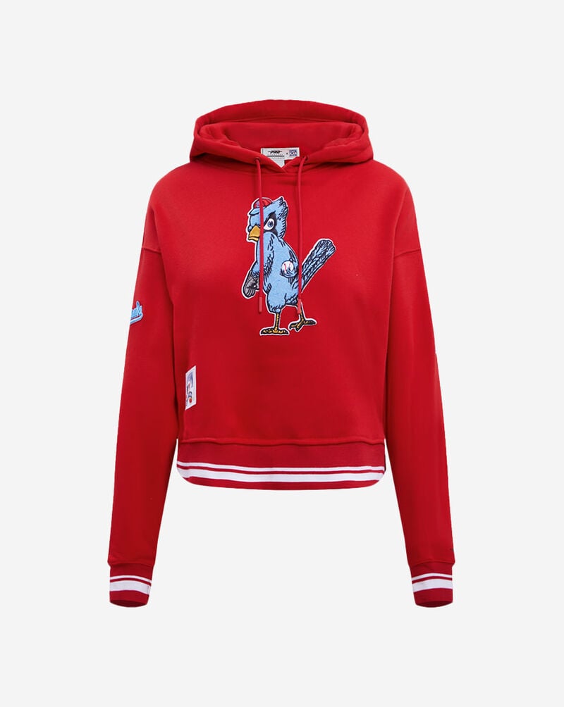PRO STANDARD St. Louis Cardinals Retro Classic Fleece Cropped Pull Over Hoodie  LSCC35749-RED Red 1