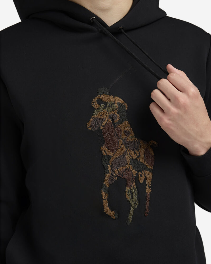 Polo Ralph Lauren Camo Big Pony Double-Knit Hoodie 710980338001-BLK Black 3