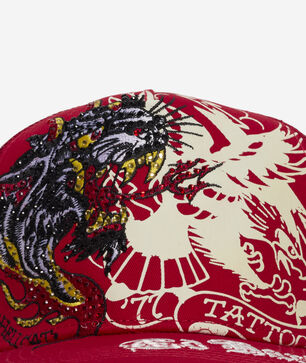 Rhinestone Eagle Panther Trucker Hat