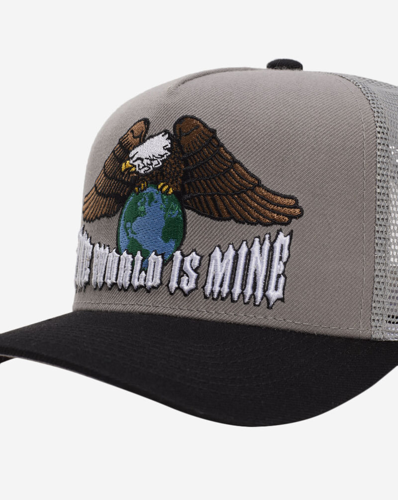 Field Grade The World Is Mine Wool Mesh Trucker Hat 1005440 Grey 2