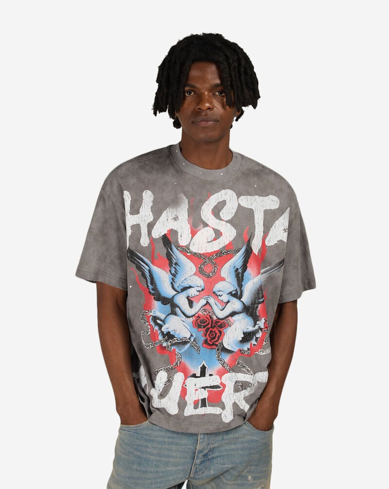 Hasta Muerte Angel Chain Tee HMHAC011-LGRY Grey 1
