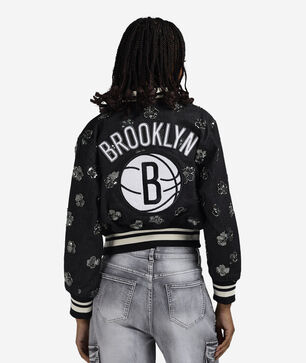 Brooklyn Nets Denim Sequin Bomber