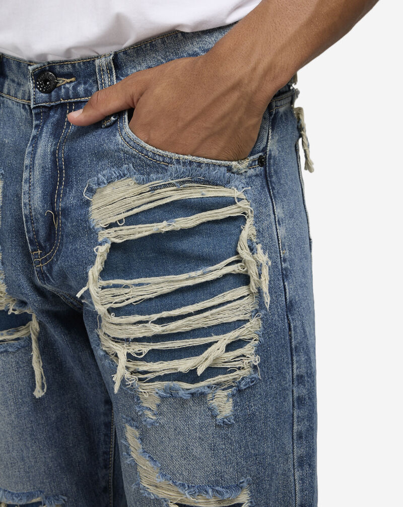 Decibel Heavy Rips and Repair Jeans DECWB453-MED Blue 3