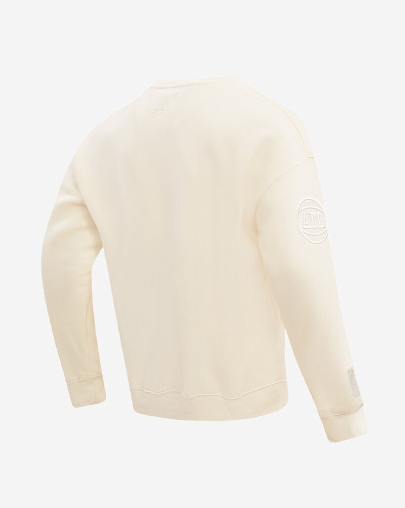 PRO STANDARD Atlanta Hawks Neutral Drop Shoulder Fleece Crewneck BAH558169-EGG cream 3
