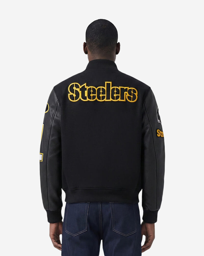 PRO STANDARD Pittsburgh Steelers Classic Wool Varsity Jacket FPS6410182-BLW Black 3