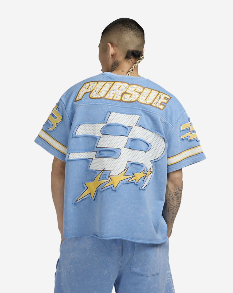 Smoke Rise French Terry Crop Graphic Jersey  KT25355SNZ-BLU Blue 2