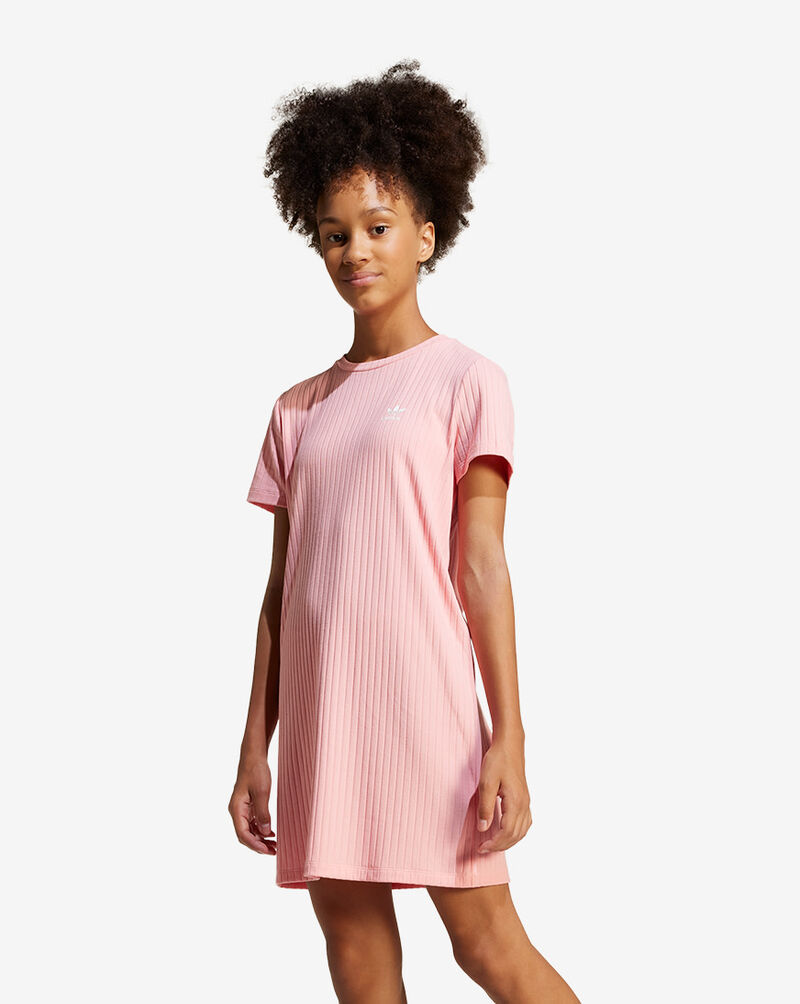 adidas Kids' Ribbed Shirtdress  JI5791 Pink 1